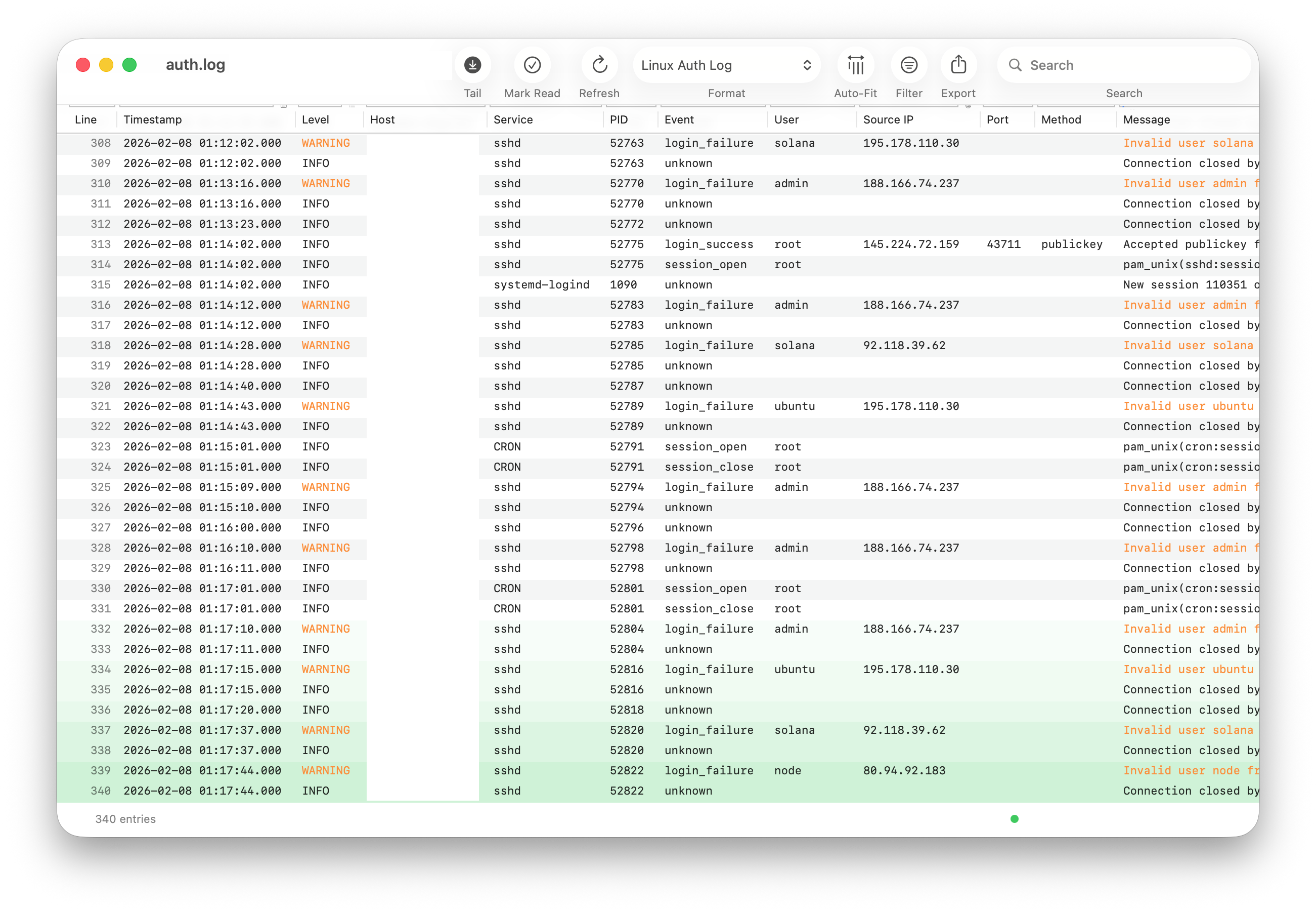 Logfile Expert Main Window